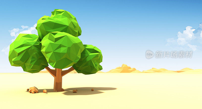 沙漠中孤独的树