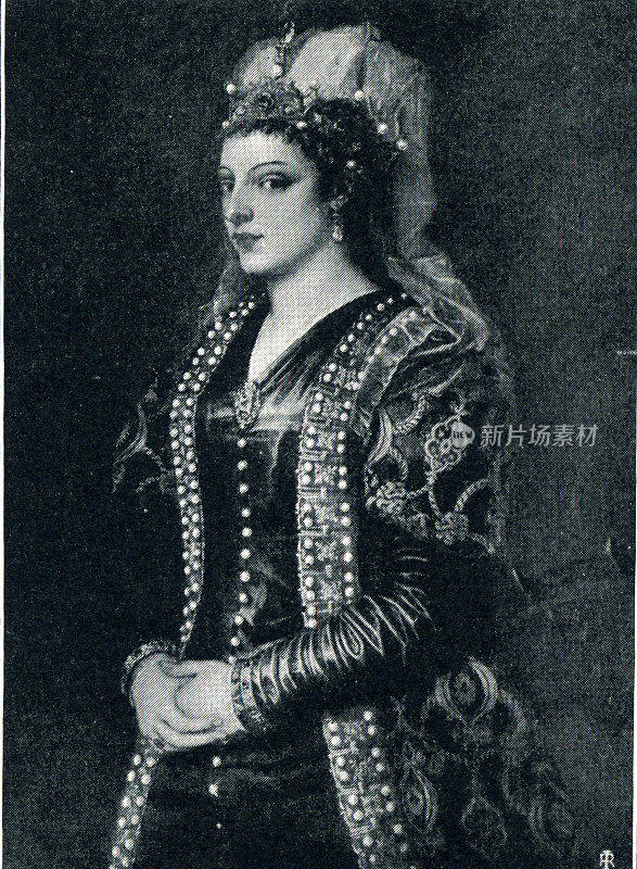 凯瑟琳·科纳罗15世纪提香的肖像画