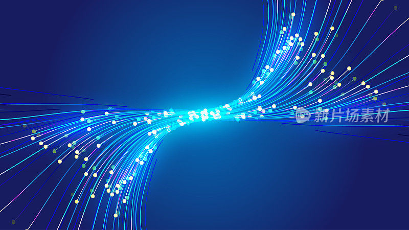 霓虹灯动态光点线连接互联网技术矢量背景