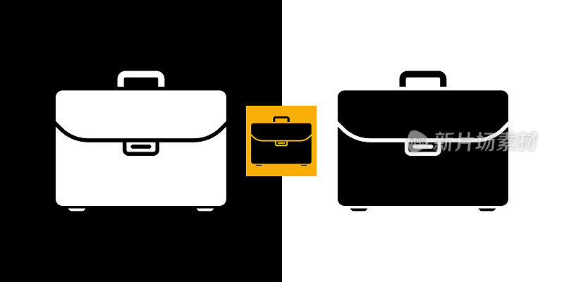 行李箱和公文包图标。