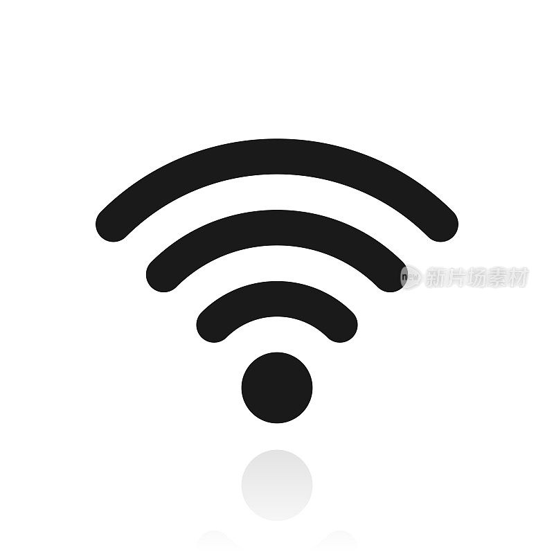 Wifi。白色背景上反射的图标