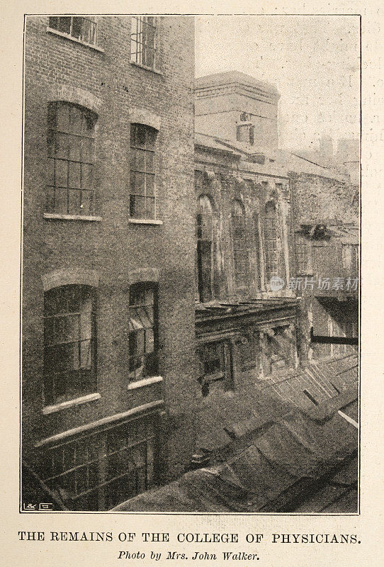 1897年，伦敦帕特诺斯特街沃里克广场，内科学院遗迹