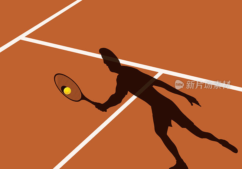 演示背景，为一场红土网球比赛。