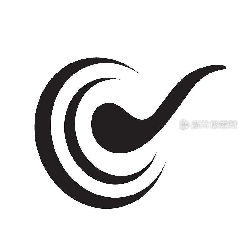 新的简单精子运动生育标志符号设计矢量插图