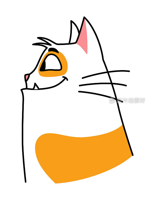 猫的表情。可爱的卡通宠物，创意的家庭动物表情符号。矢量插图有趣的情绪与大眼睛的猫