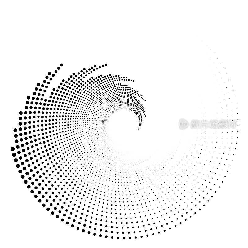 圆点破波形成漩涡图案