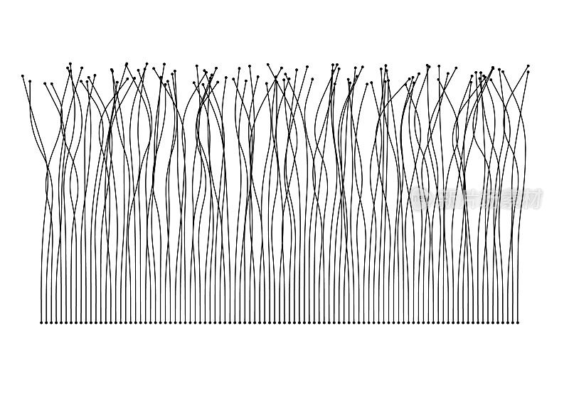 在白色背景上的程式化黑线的图形图案。