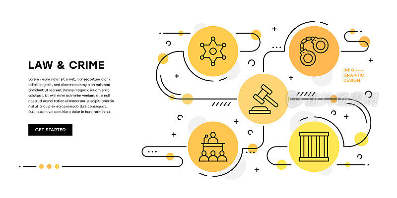 法律和犯罪信息图表模板