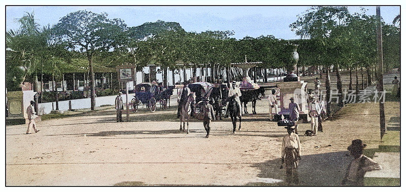 古色古香的黑白照片:古巴圣地亚哥