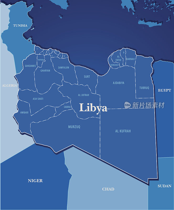 Libya-Blue地图