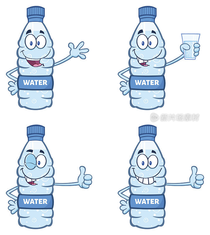 水塑料瓶卡通吉祥物人物收藏集