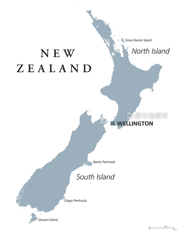 新西兰政治地图