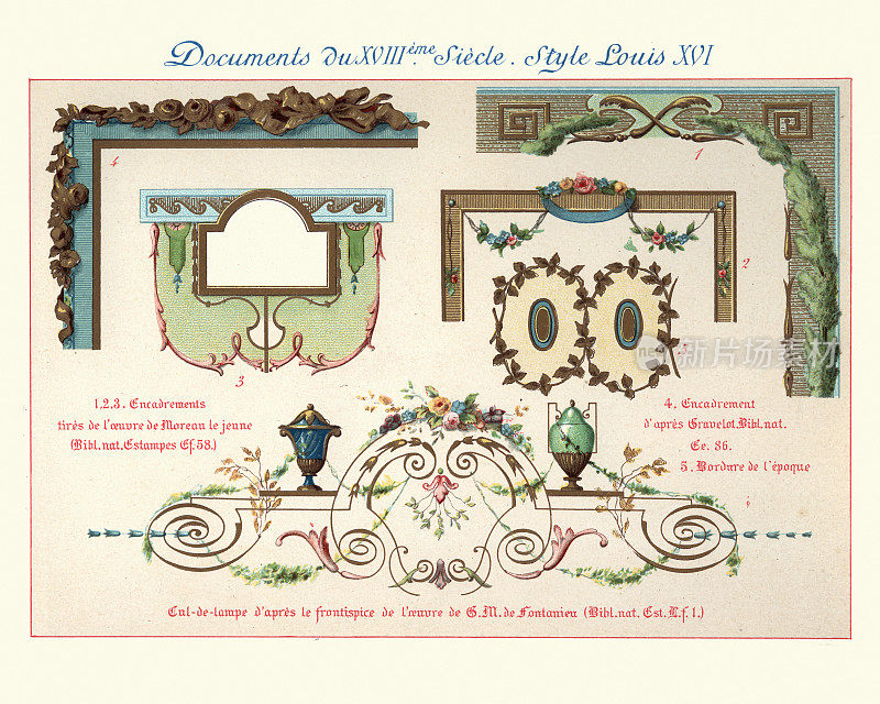 设计元素装饰艺术，路易十六风格，18世纪