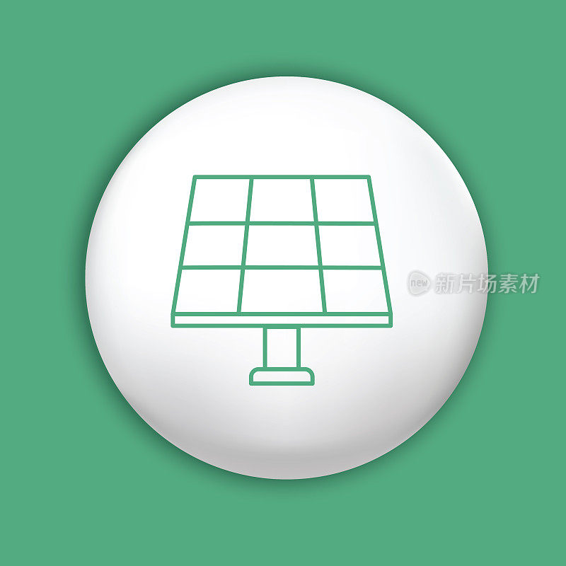 环境细线图标-太阳能电池板