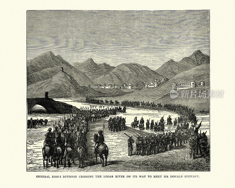 第二次英阿战争中，英国陆军师横渡洛加尔河