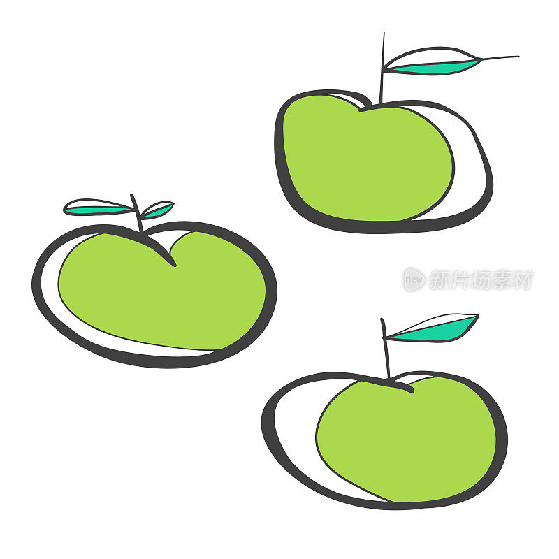 苹果的卡通插图