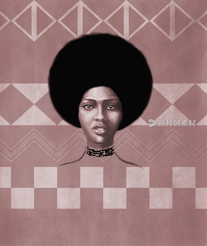 一个非洲类型的年轻女子法拉希的肖像