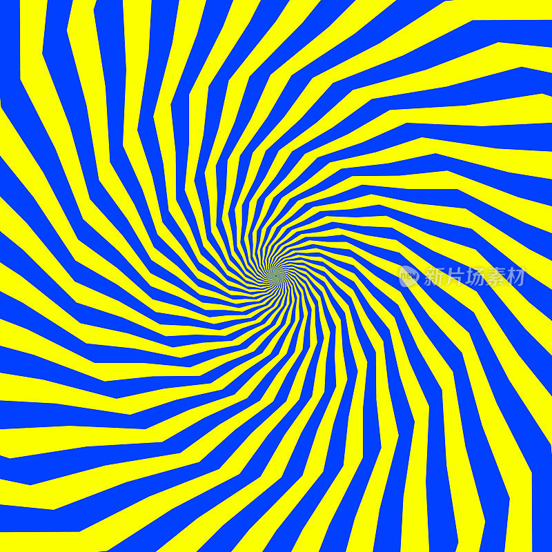 螺旋式图案由蓝黄两色组成