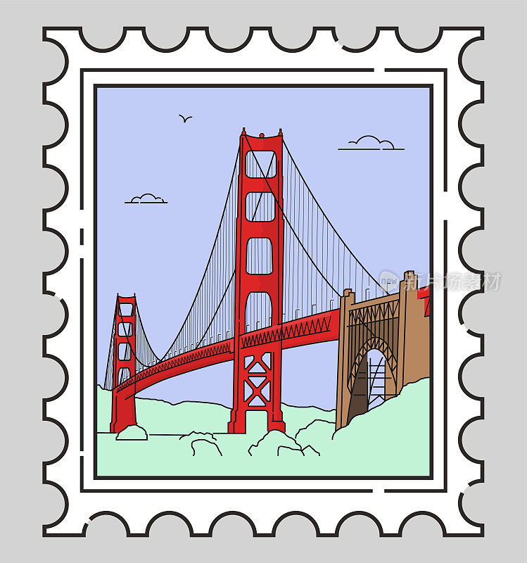 旧金山金门大桥的邮票
