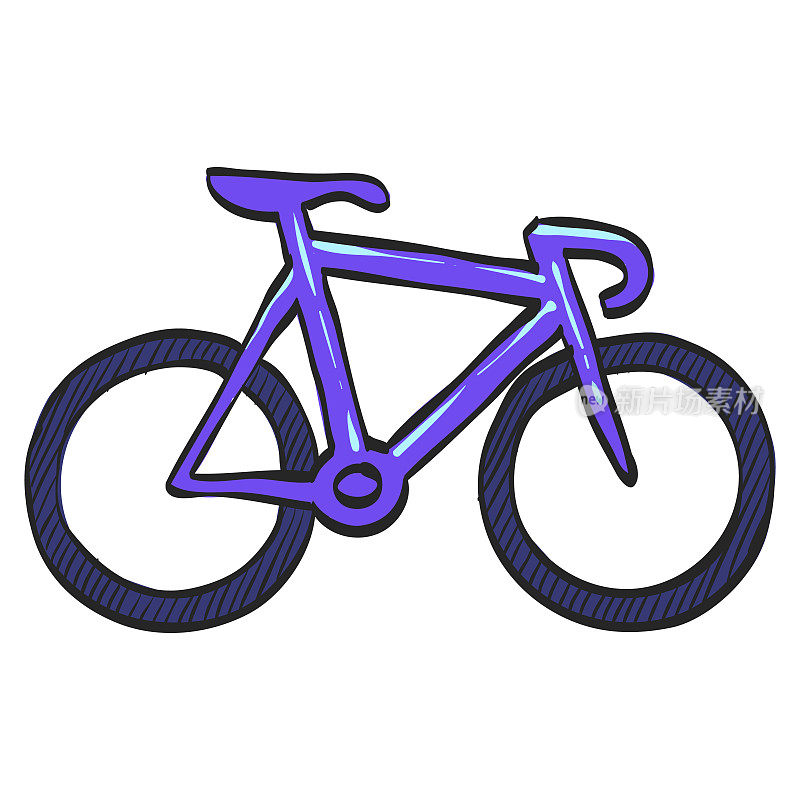 轨道自行车图标在彩绘。自行车比赛公路赛车场运动比赛