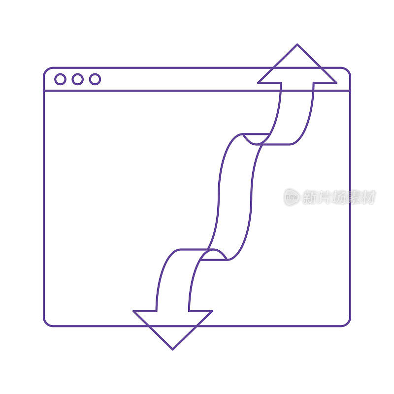 Web浏览器箭头符号线图标