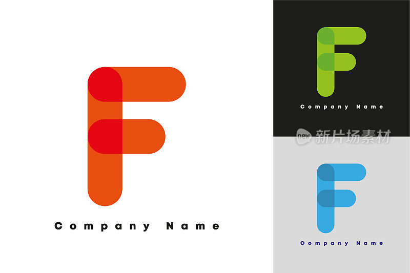 彩色字母F矢量标志设计