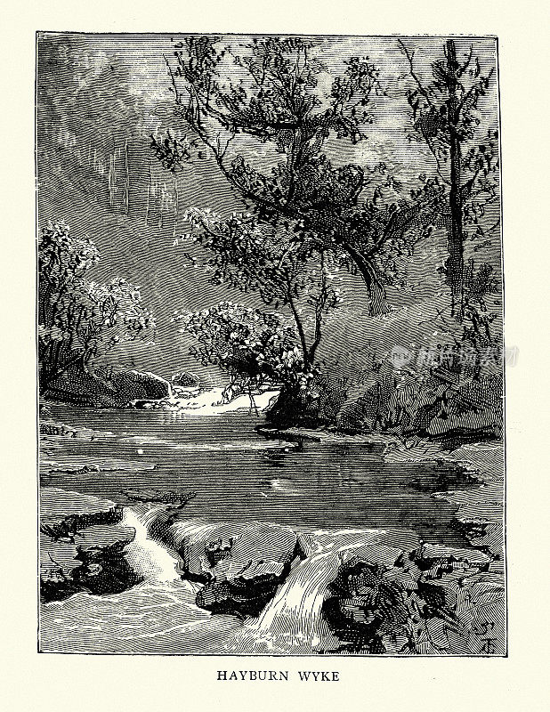 海伯恩怀克，附近的风景区，斯卡伯勒，北约克郡，维多利亚度假胜地，1888年，19世纪