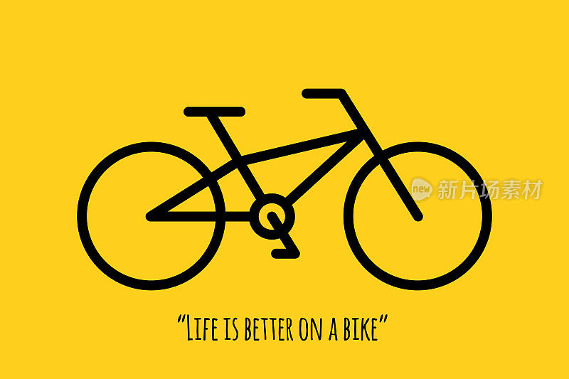 自行车或自行车字母背景股票插图