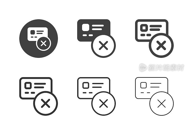 信用卡拒绝图标-多系列