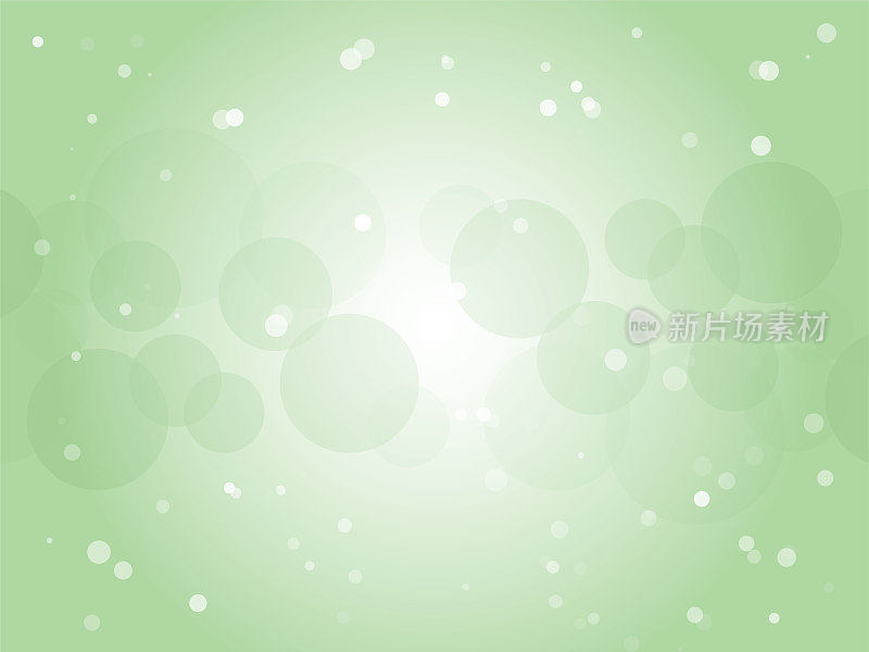 抽象的背景材料与美丽的圆点漂浮在苍白的水绿色