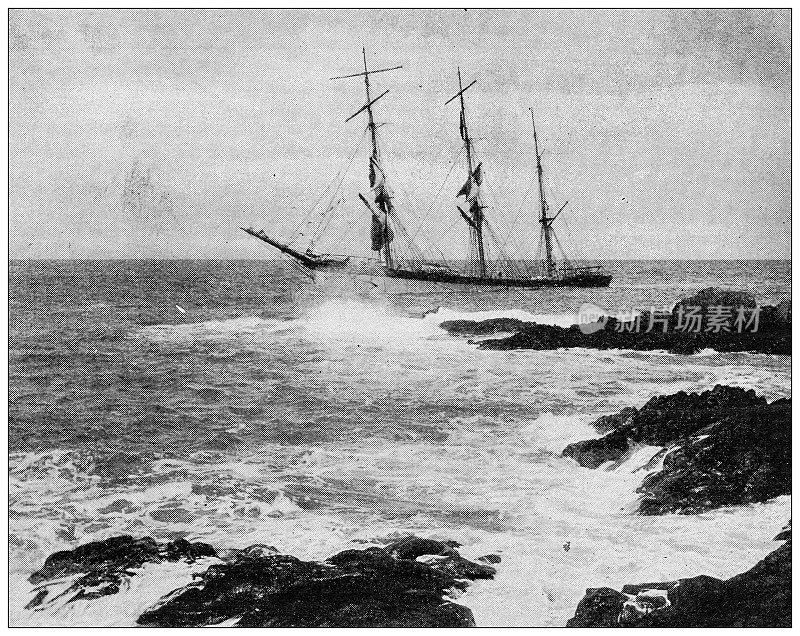 来自英国杂志的古董图片:“克罗马蒂湾”沉船