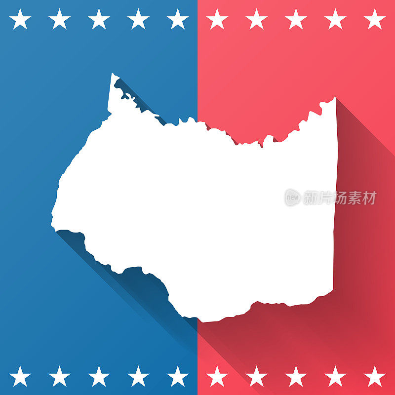 爱德华王子县，弗吉尼亚州。地图在蓝色和红色的背景