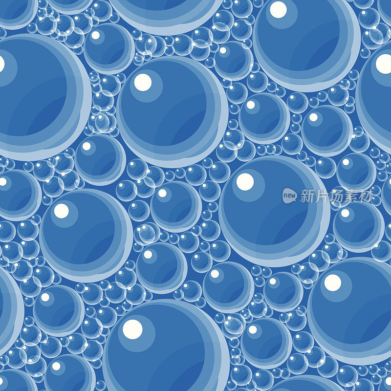 蓝色气泡(无缝背景)