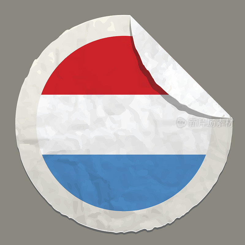 卢森堡国旗上的纸标签