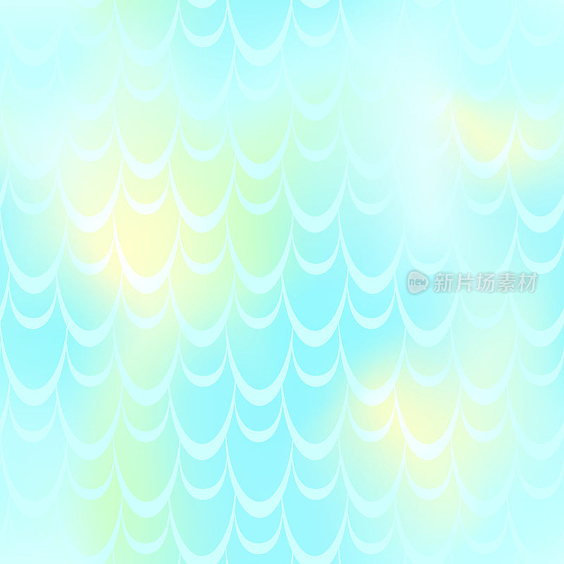 绿松石美人鱼矢量背景。光彩虹色的背景。