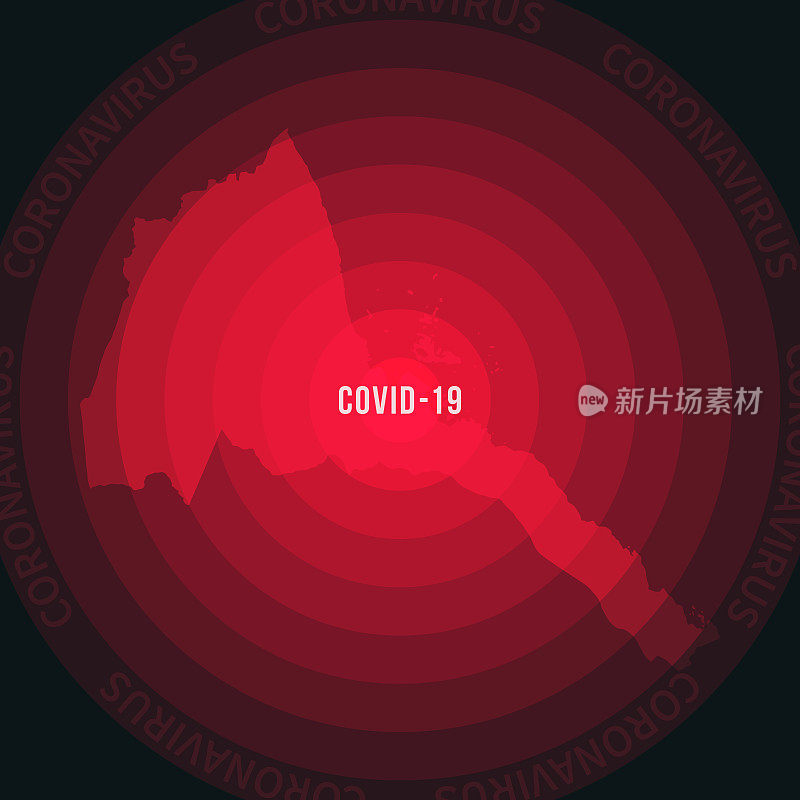 厄立特里亚COVID-19传播地图。冠状病毒爆发
