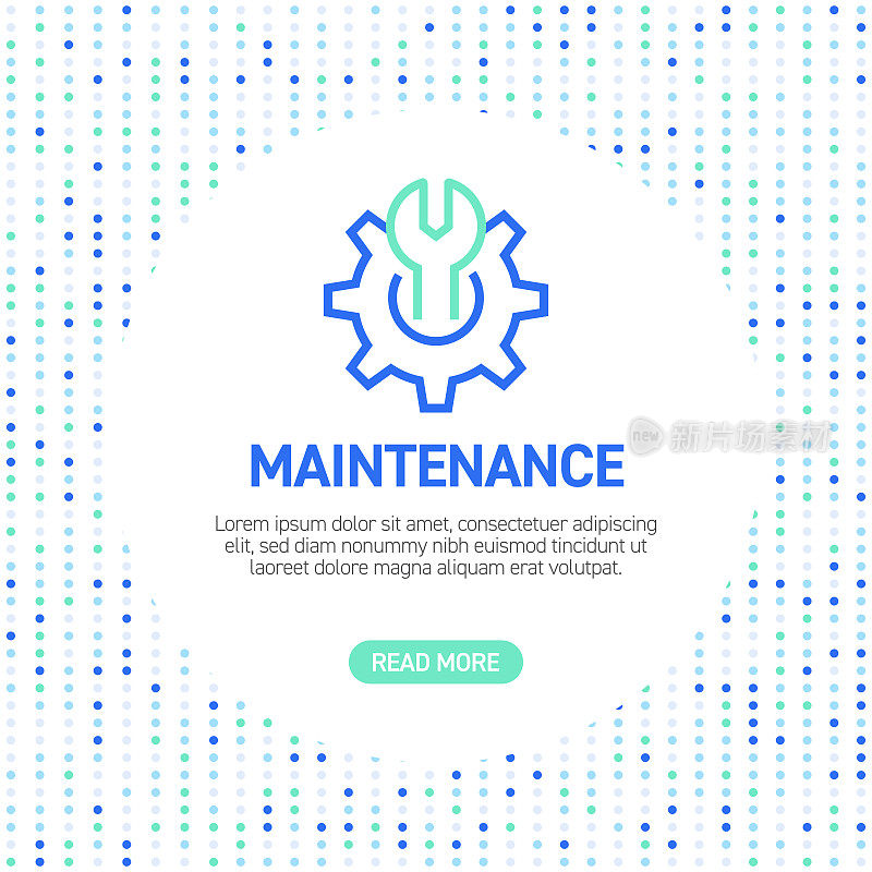 维护行图标。简单的轮廓图标与模式