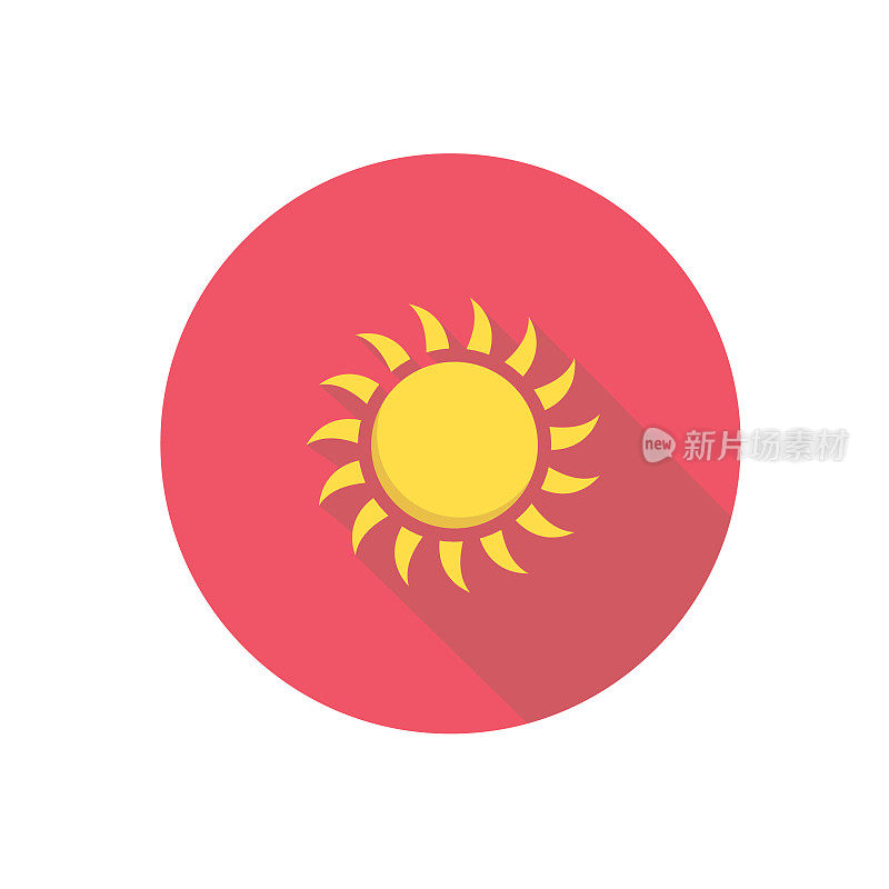 太阳夏季图标与阴影