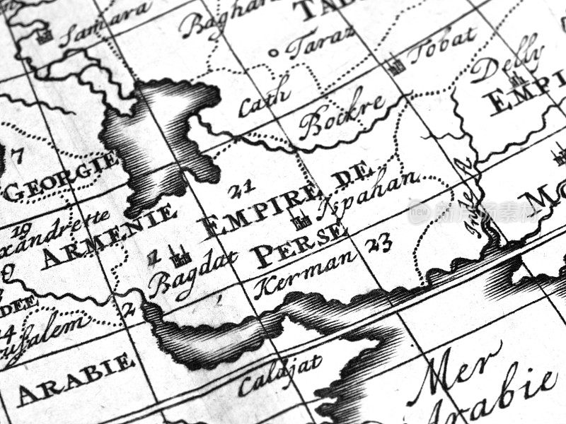 古世界地图，波斯湾和霍尔木兹海峡