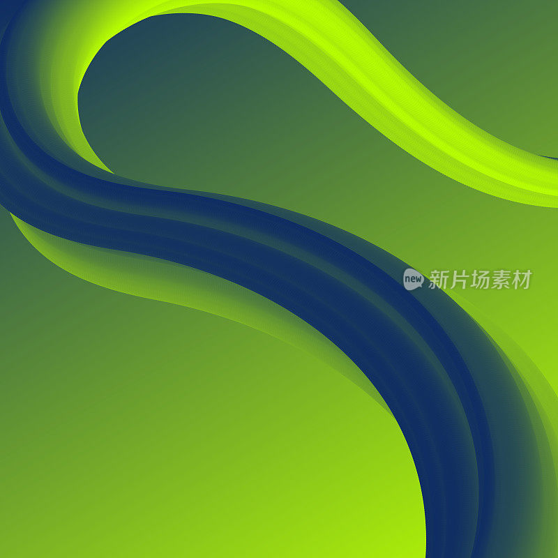 绿色渐变背景上的流体抽象设计