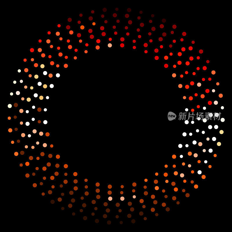 红色圆形点图案围绕复制空间