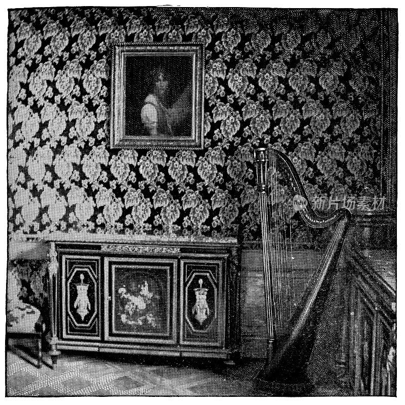 19世纪，瑞士图尔高，霍滕斯・德・博阿内的《阿伦贝格宫的闺房》