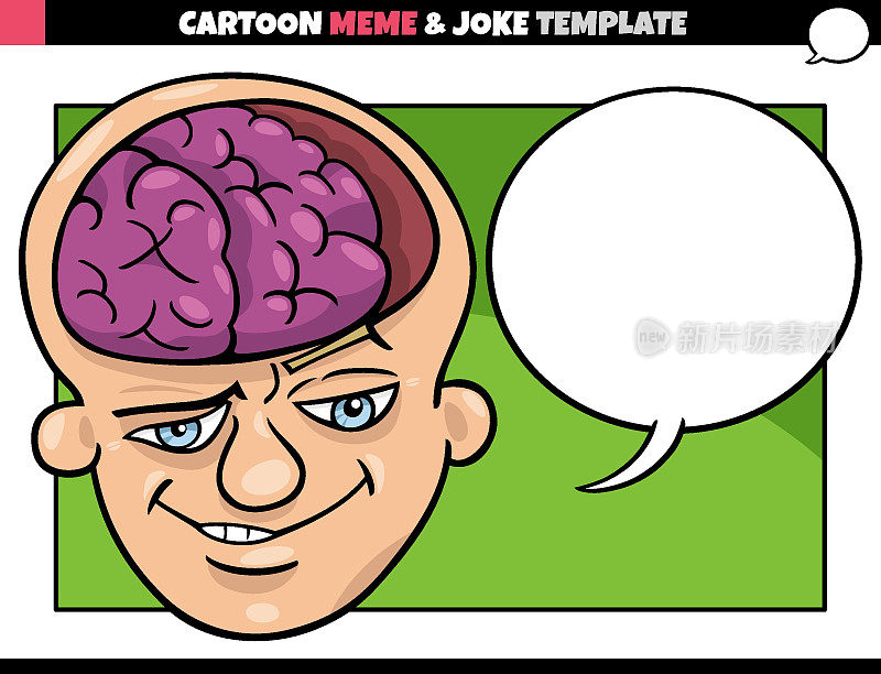 卡通表情包模板与大脑人