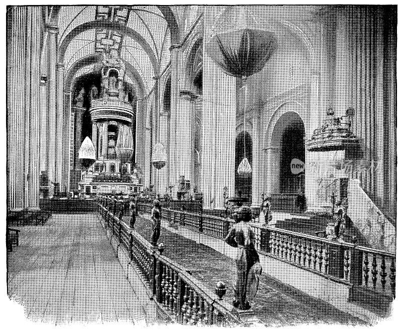 墨西哥城大都会大教堂中殿，墨西哥，19世纪