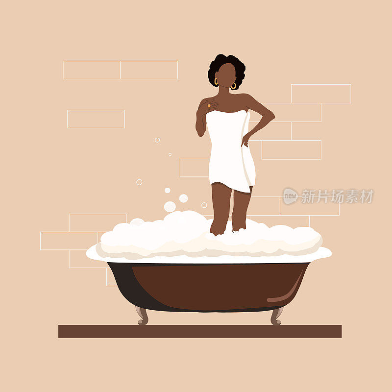 黑人妇女洗澡