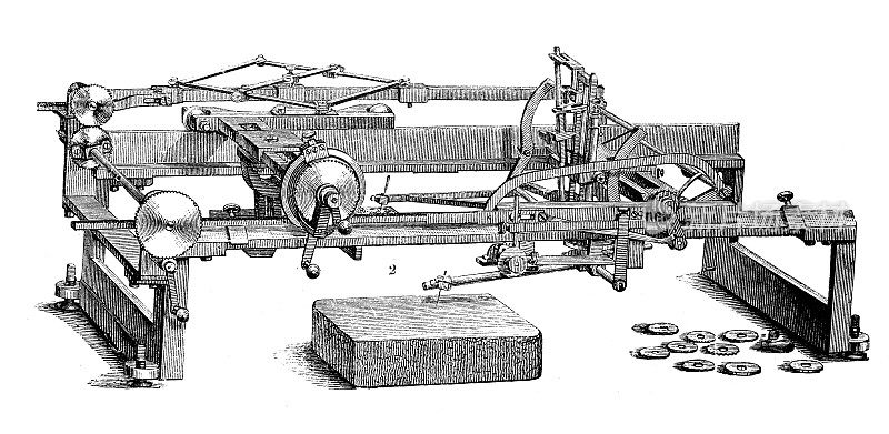 古董插图，应用力学和机械:受电弓