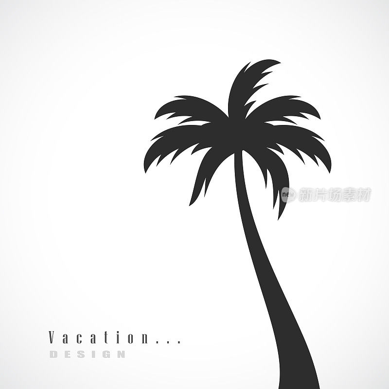 热带棕榈树矢量剪影图标
