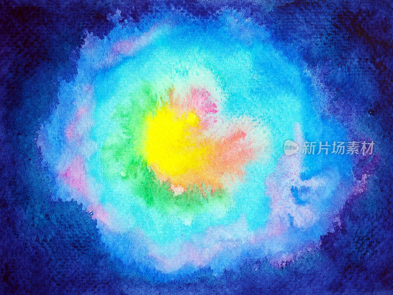 抽象宇宙星系空间背景神奇的天空夜晚星云宇宙宇宙彩虹壁纸蓝色纹理艺术幻想艺术设计插图水彩画手绘