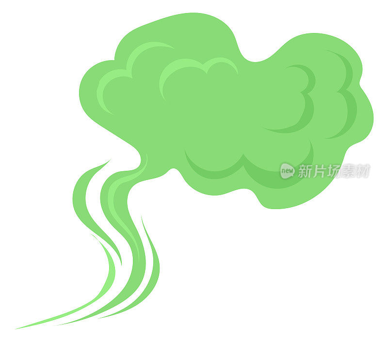绿云。卡通垃圾的味道。有毒的气味