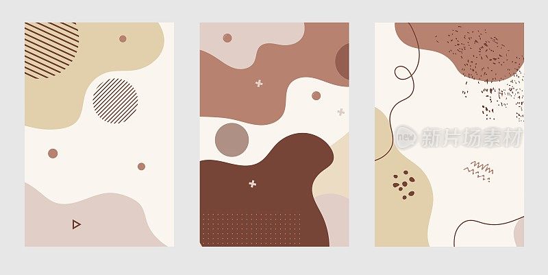 集合抽象粉彩背景与元素矢量